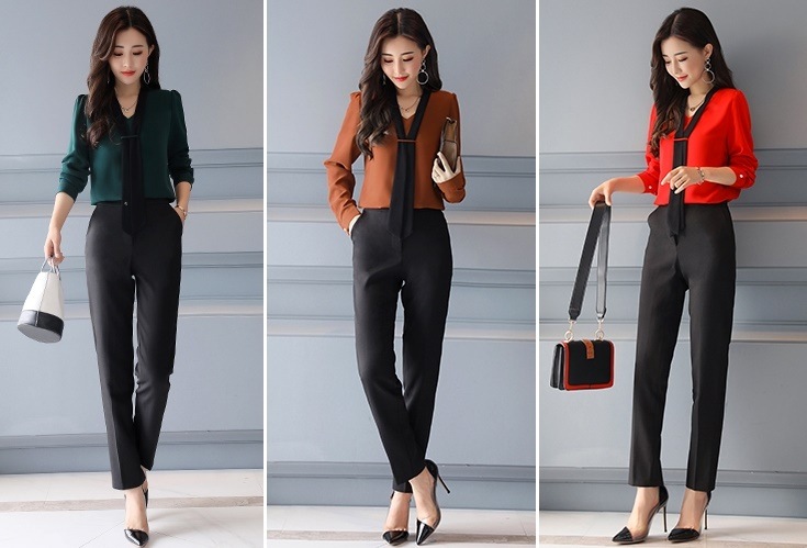 女性のファッションキャリアスーツ (5色)　0549