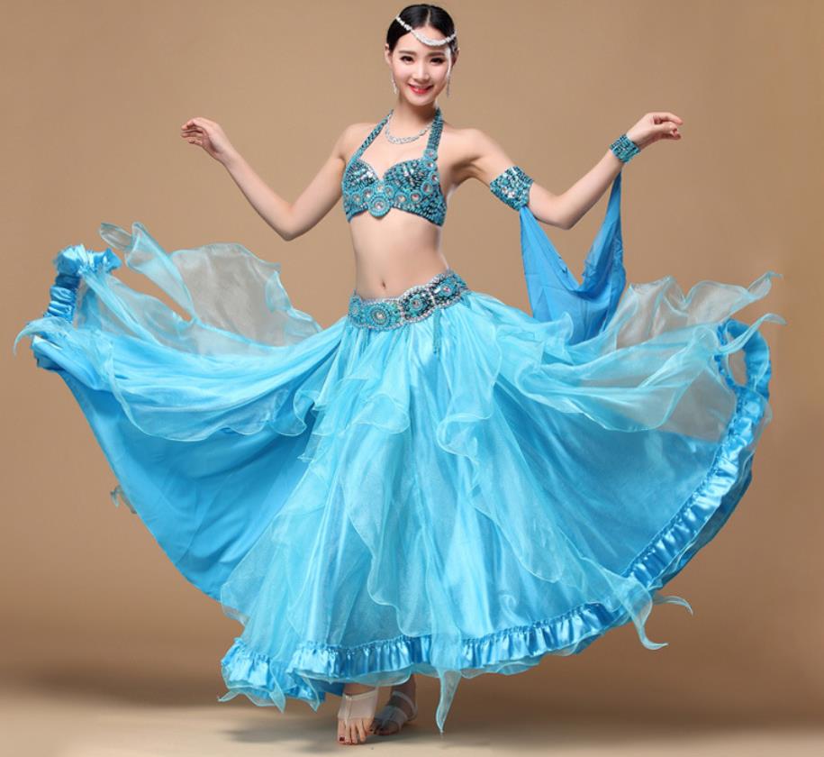 【SNS大人気】ベリーダンス衣装3点セットスパンコールコスチュームレディース 演出高級感社交ダンスダンス服 ストレッチお洒落