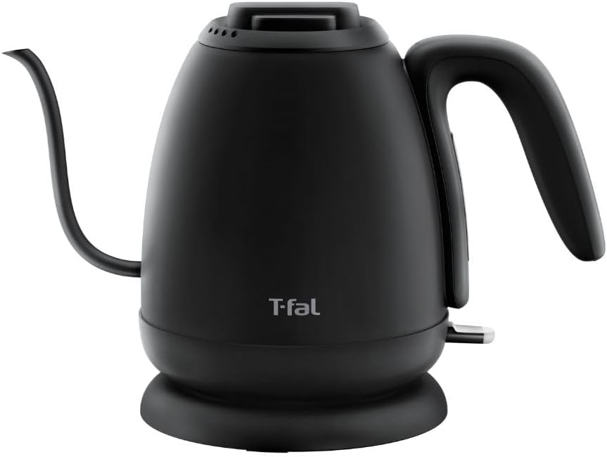ティファール 電気ケトル 0.8L ドリップ コーヒー 1250 Wのハイパワーですぐに沸く 転倒お湯もれロック 「カフェ ロック」 ブラック KO9218JP