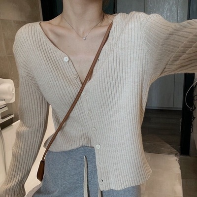 リブニットカーディガン トップス カーディガン 袖あり 長袖 Vネック 前開き リブニット かわいい 大人可愛い きれいめ シンプル カジュアル 大人 上品 おしゃれ お洒落 大人可愛い 大人女子