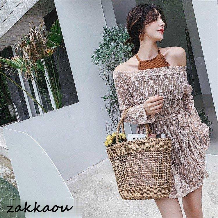 ビキニ水着レディース 夏 ビキニ3点セット水着 体型カバー 肩出し 韓国風 レース 小胸バンドゥビキニ セパレート 40代 可愛い スイムウェア 温泉 ママ水着