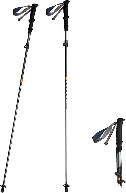 ショップ トレッキングポール 折りたたみ式 2本セット 登山 ストック カーボン+アルミ 190g/本 ウォーキングポール 山登り 軽量 ハイキング コンパクト アウトドア 男女兼用