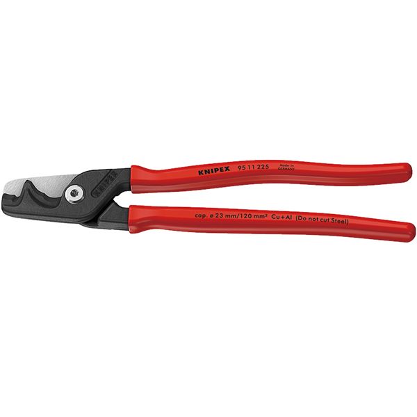 KNIPEX クニペックス ケーブルカッター ステップカットXL プラスチックコーティング 全長225mm サイズW225xD46xH15mm パック入 9511-225SB