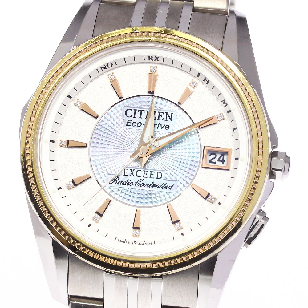 シチズン CITIZEN H111-T013881 エクシード エコドライブ 11P ソーラー電波 メンズ _746583【中古】