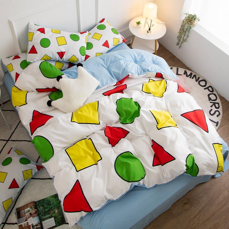 クレヨンしんちゃん.同項布団カバー児童アニメ.4点セット肌綿ジャカードシーツ.3点セット学生シングルベッド