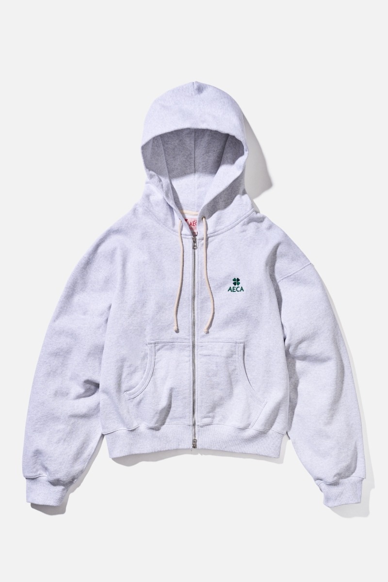 【AECA WHITE】 EVERYDAY AECA CLOVER ZIP UP HOODIE : LIGHT GREY