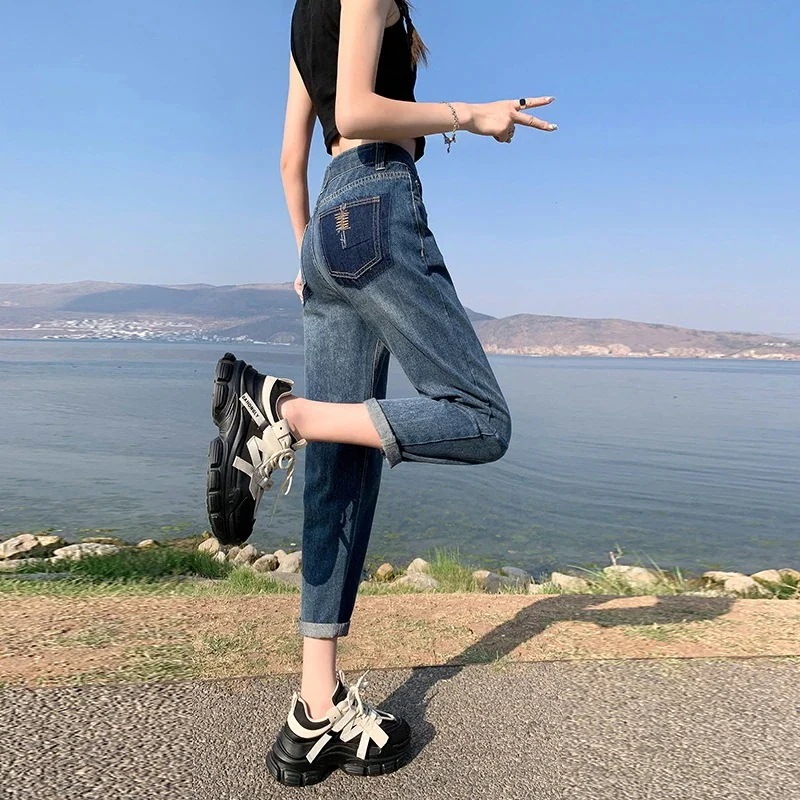 脚長効果デニムパンツ かっこいいスラックスパンツ ストレートジーンズ ワイドパンツ おしゃれ ハイウエスト ゆったり ワイドパンツ