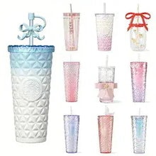 【即日出荷！本日限り】公式正規品 韓国タンブラー タンブラー ウィンタースノーフレーク ストローカップ 可愛い おしゃれ 誕生日