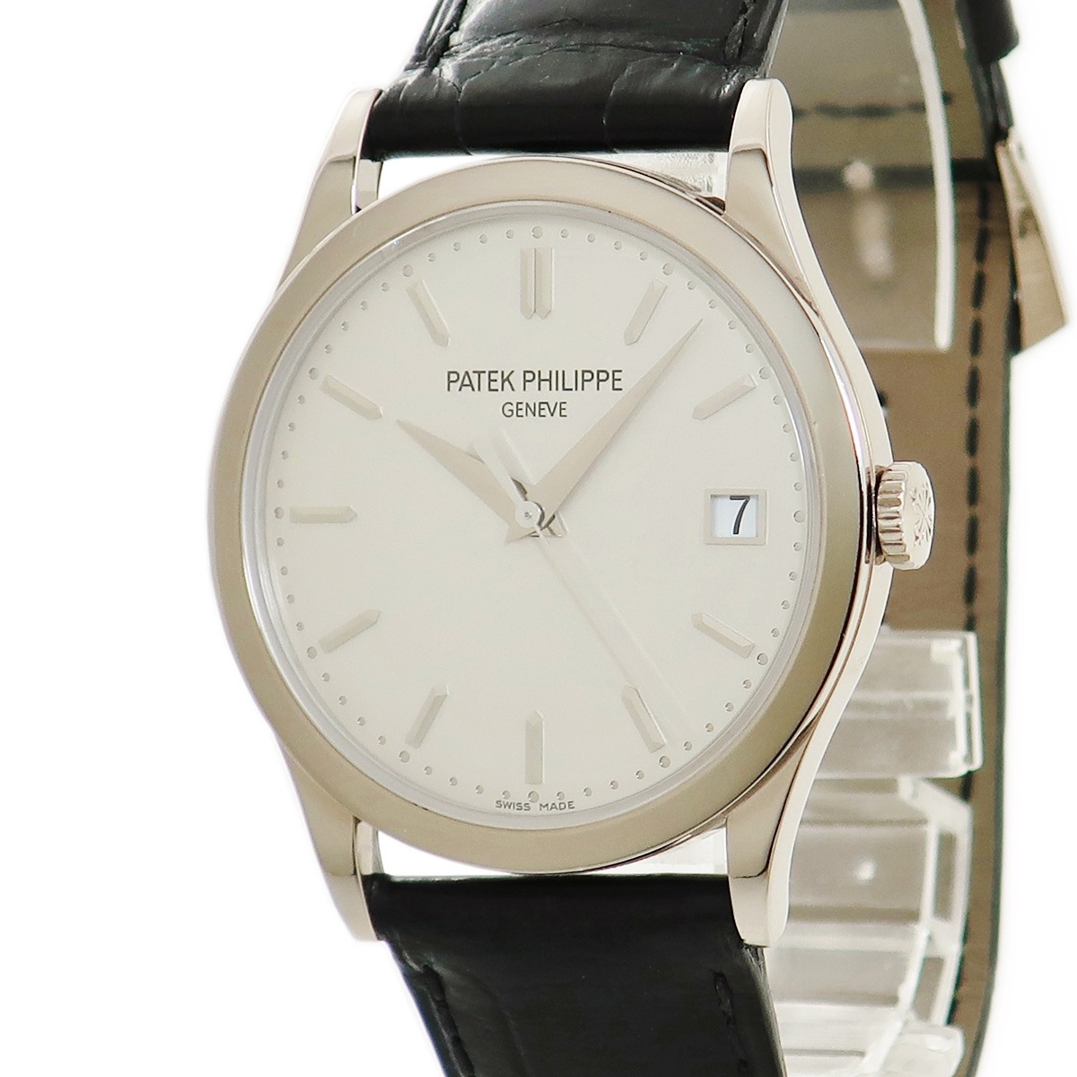 カラトラバ 5296G-010 自動巻き メンズ OH済 K18WG無垢 バー デイト 3年保証