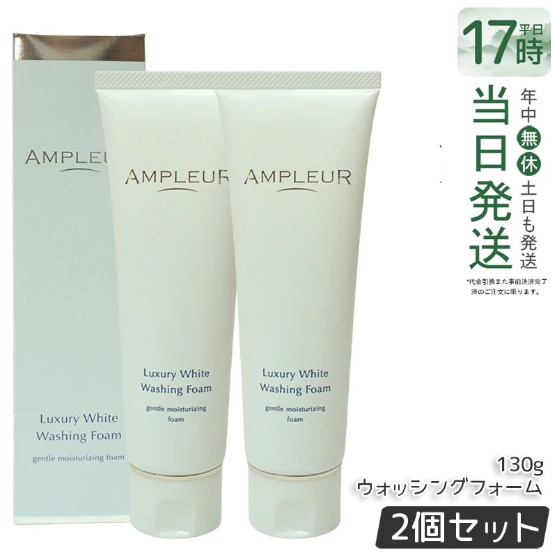 【2個セット】アンプルール ラグジュアリーホワイト ウォッシングフォームN 130g 洗顔フォーム しっとり 濃密泡 ampleur アンプ ルール コラーゲン ヒアルロン酸 毛穴 保湿 角質除去