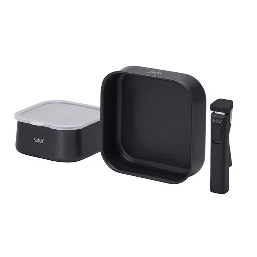 四角いフライパン SUTTO(スット) フライパンセット 4点 IH対応 ガス火対応 着脱式 選べるSUTTOシリーズ ブラック ドウシシャ