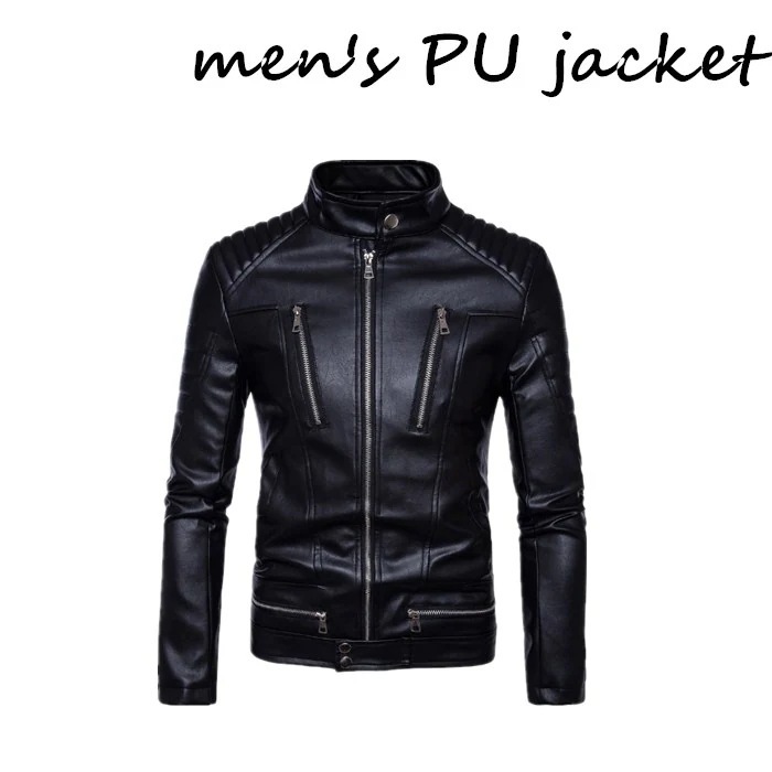 【送料無料】メンズジャケット カジュアルジャケット ジャケット レザージャケット メンズ ライダースジャケット PUレザー ジャケット バイクウェア 防風 防寒 アウター 立ち襟 新作
