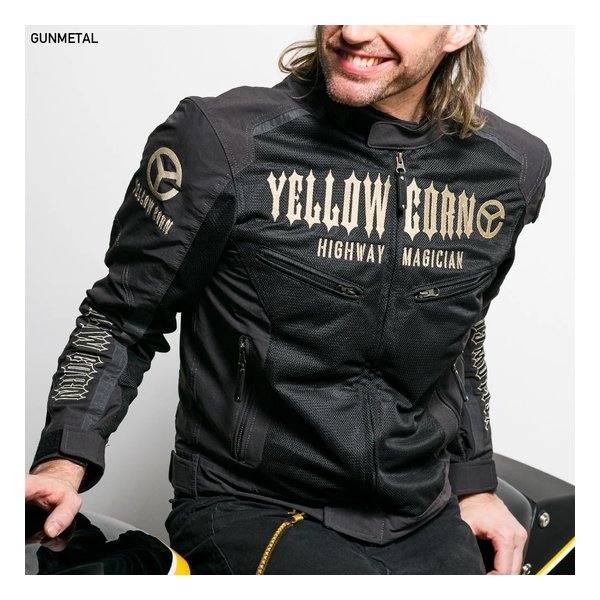春夏 YELLOW CORN SEED SJ-4105 メンズメッシュジャケット ガンメタル Lサイズ SJ-4105/GUNMETAL/L