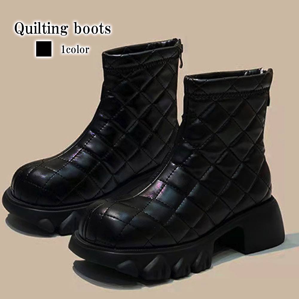 ブーツ レディース キルティングブーツ 防寒 スニーカー 兼用 きれいめ 春 ミドル おしゃれ 防水 フロント ウォーキング ローヒール ショート 夏 撥水 レースアップ 暖かい レザー ヒール 厚底