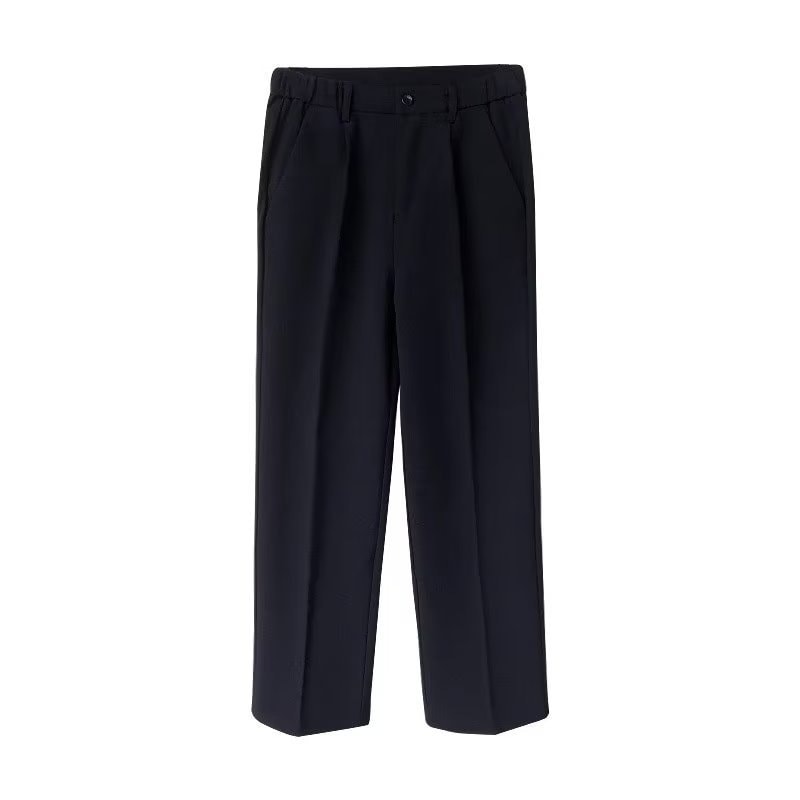 夏用ドレープスリップ素材ノーアイロンスーツパンツメンズストレートルーズパンツ韓国風白スーツパンツワイドカジュアルパンツ