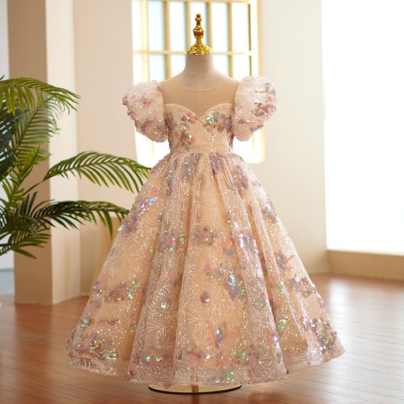 【2枚購入で 3oo円OFF】子供の王女のスカートの花の子供の結婚式の女の子のドレスのスカートの子供のピアノの演奏の衣装