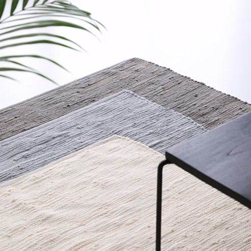 NASRI コットンラグ Natural Gray Light Gray 150x200