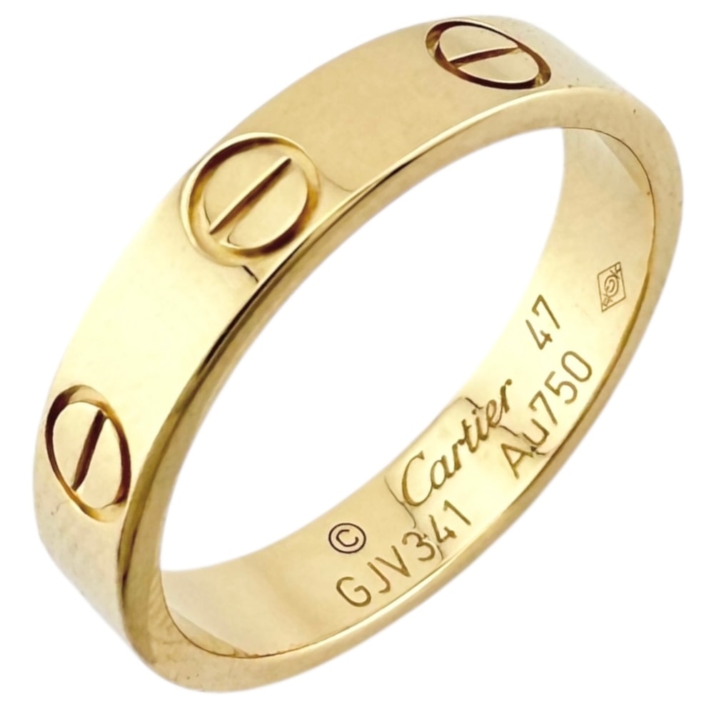 カルティエ ミニラブ リング 指輪 7号 18金 K18イエローゴールド CARTIER 中古 美品