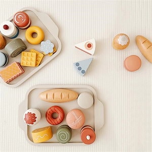 激安セール 子供用おもちゃ 新品 焼き菓子 食べ物 おもちゃ 子供 木質 シミュレーション ままごと 洋食 食品 ケーキ キッチン 甘いもの