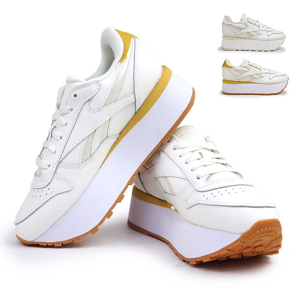 スニーカー レディース クラシック レザー トリプル リフト 厚底 ローカット シューズ ランニング