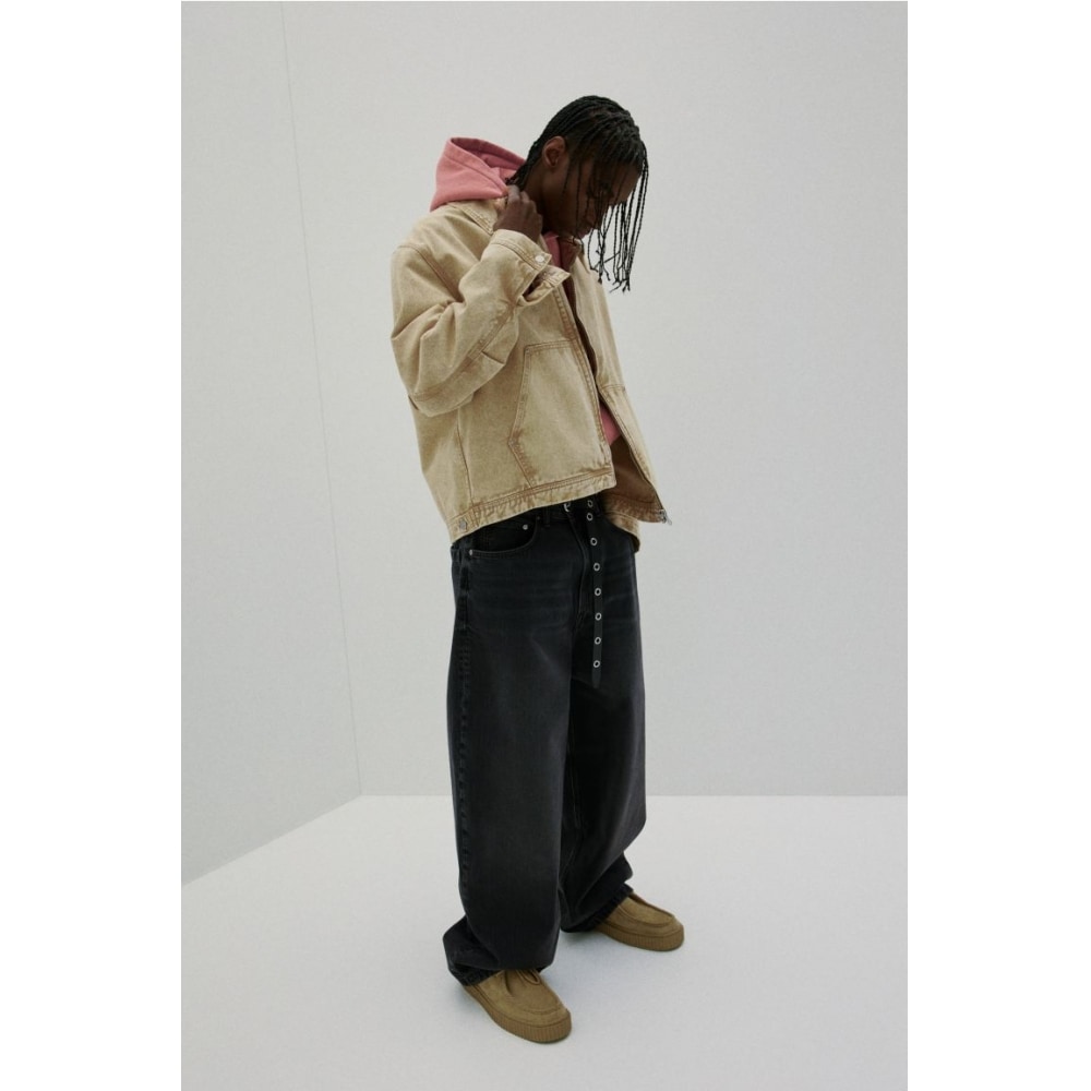 H&M ルーズフィットユーティリティジャケットベージュ