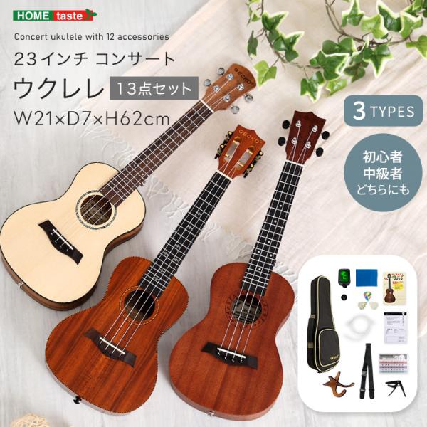 初心者でも始めやすい　ウクレレ　13点セット　23インチ(コンサート)