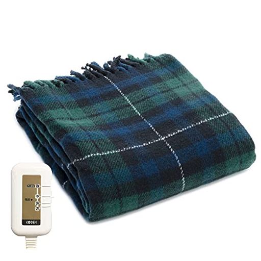 電気毛布 ひざかけ 140×82CM ケープ ネイビー 洗える ダニ退治 スライド温度調節 CWN142H-NC