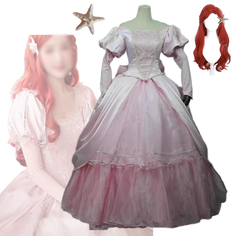 アリエル ドレス 大人 コスプレ 人魚姫 コスプレ 文化祭 ハロウイン 宴会 文化祭 変装 大人用 コスチューム イベント仮装 「ウイッグ」追加可能