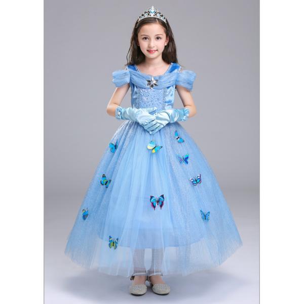 コスチューム 女の子 子供用 コスチューム 衣装 仮装 ブルー/ハロウイン 衣装 子供 仮装行列 子供 写真撮影用 チュチュ 衣装 ロング丈 プリンセス