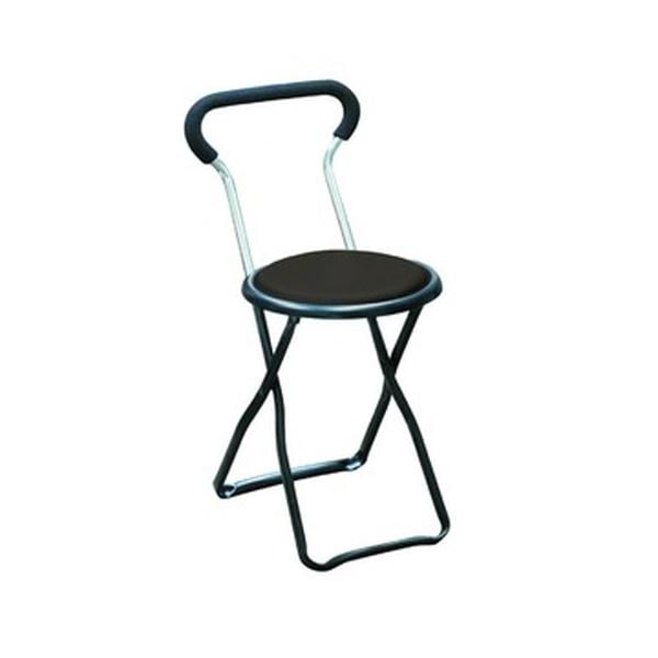 折りたたみ椅子 幅32cm ブラック×ブラック 日本製 スチールパイプ 持ち運び便利 1脚販売 完成品 リビング 在宅ワーク