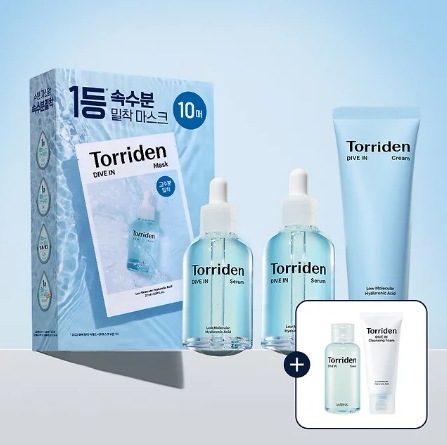 [40個限定][ダイブイントナー50ML+クレンジング30ML贈呈] ダイブインセラム50ML+40ML+ダイブインクリーム80ML+マスク10枚 7,400円