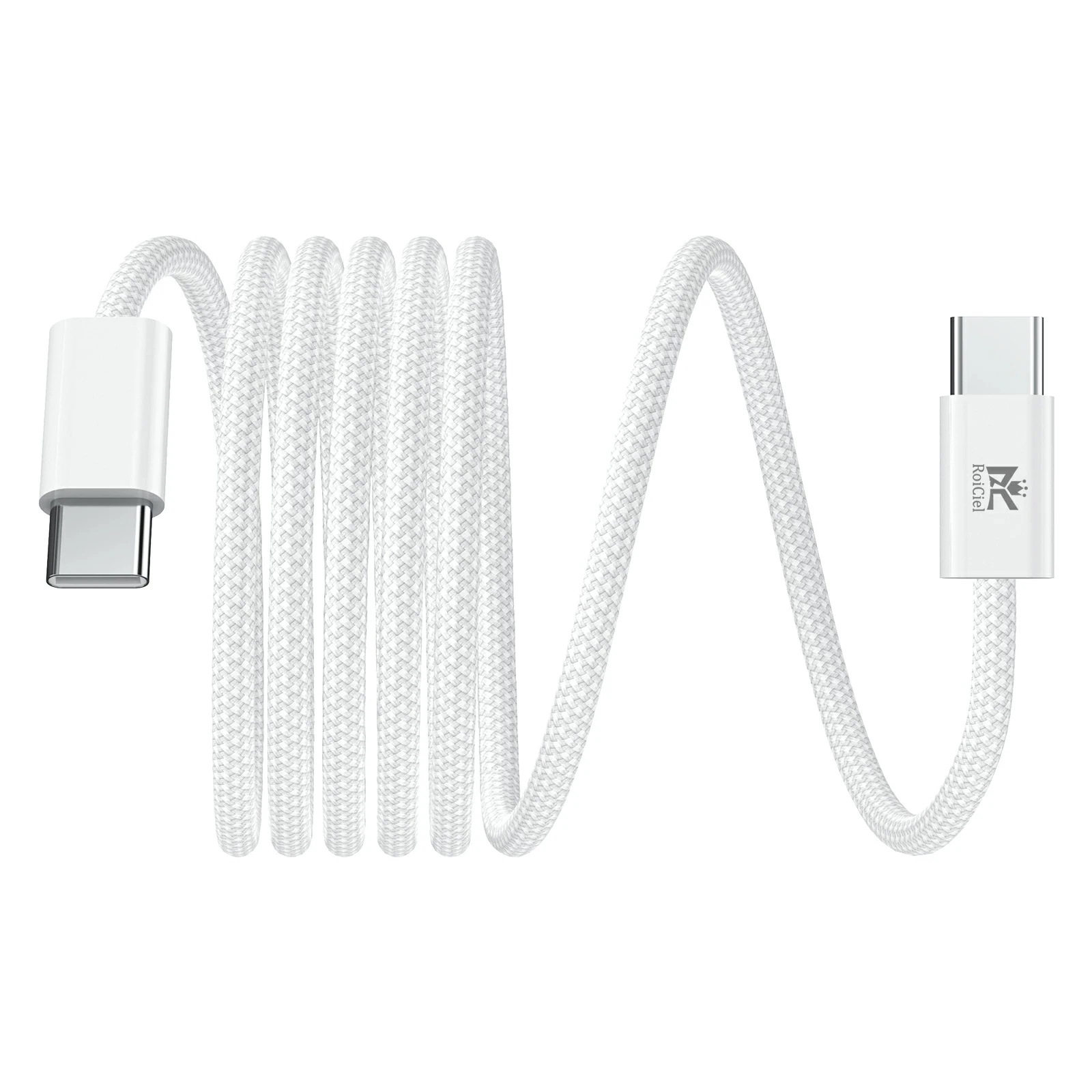 2本目半額クーポン配布中 RoiCiel USB-C to USB-C 編み込み式ケーブル PD60W （1m）/PD240W （2m）USB-C充電ケーブル急速充電その他スマートフォン用アクセサリー
