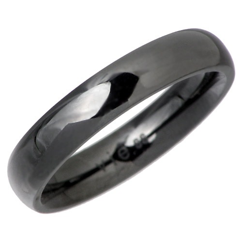 ヴィー vie ステンレス プレーンブラック リング 金属金属アレルギー対応