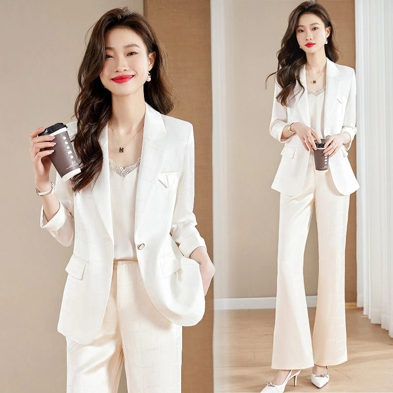 パンツスーツ レディース 白 黒 ブルー スーツ ワインドパンツ 2点セット 春秋 セレモニースーツ 入園式 卒園式 オシャレ スーツセット スーツ 大きいサイズ S M L XL 2XL 3XL