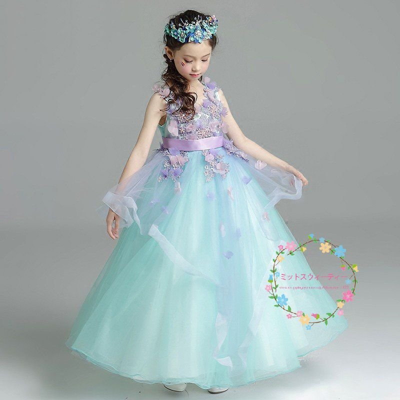 子供ドレス ピアノ発表会 カラフル キッズドレス 結婚式 子どもドレス 女の子 ミニ 子供服 七五三