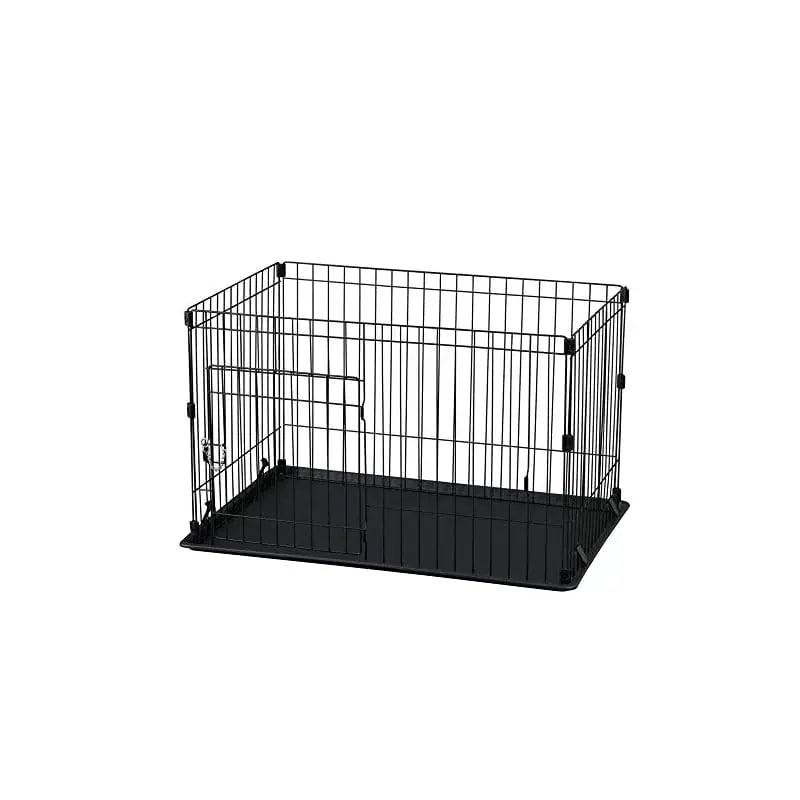 【即納】アイリスオーヤマ システムサークルトレー付き P-STN-550 ブラック 小型犬用 幅90奥行60高さ55.2cm