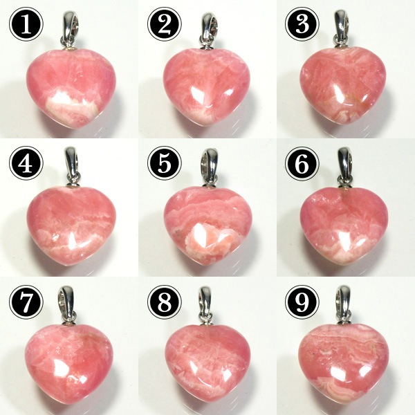 ハート型 インカローズ(ロードクロサイト)ペンダントトップ ペンダントヘッド 天然石