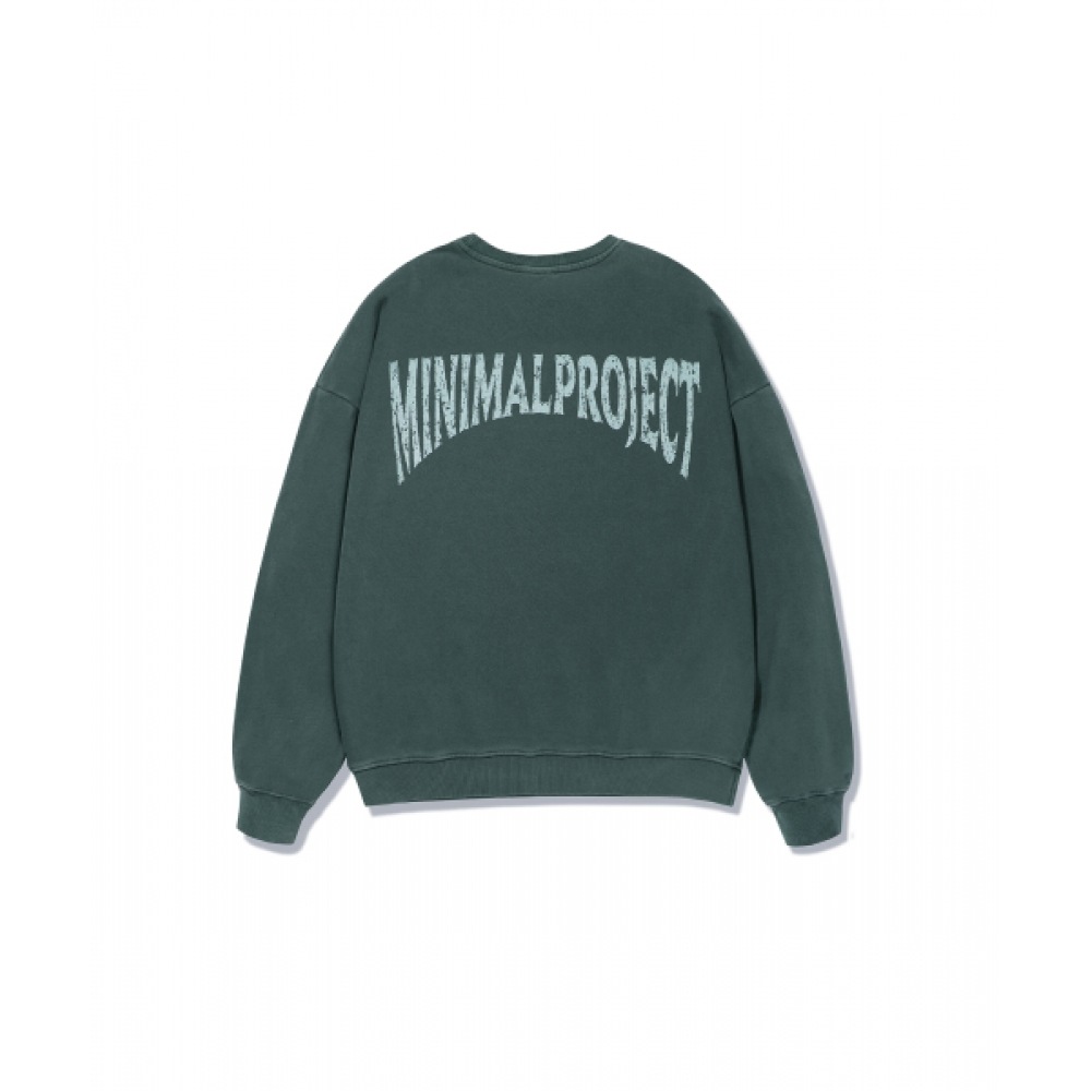 MINIMALPROJECT クラックアーチロゴピグメントスウェットシャツ MMT134 [ブルーグリーン]