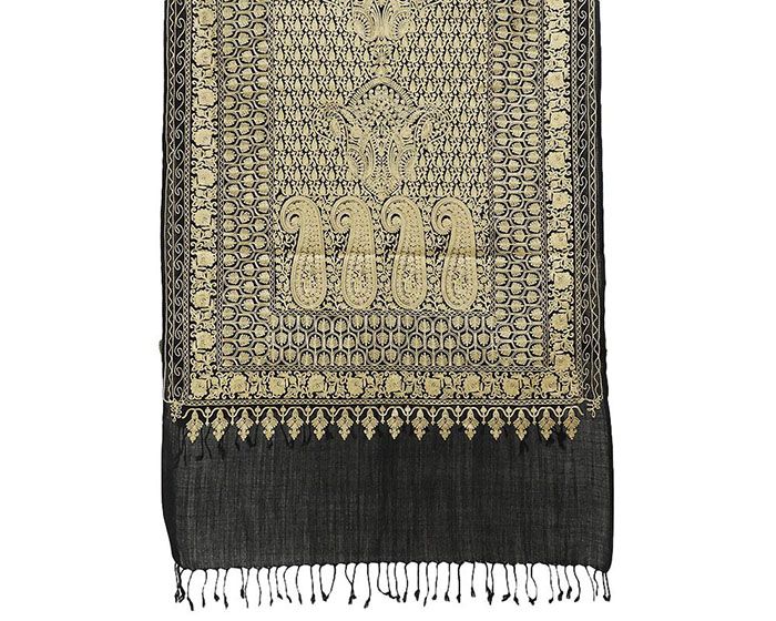 ストール カシミール刺繍 刺繍ショール 大判 シルク 羽織物 ショール 新品 u1021