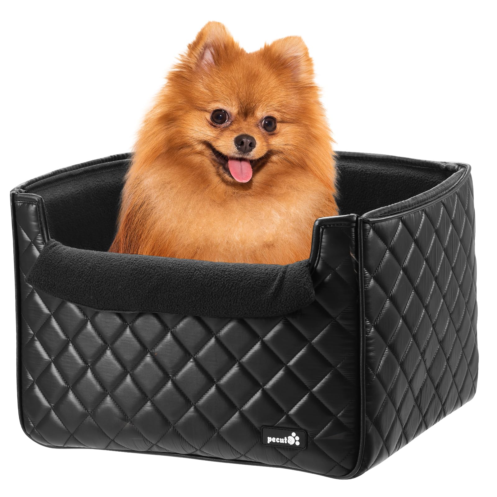 Pecute ペットドライブボックス ドライブボックス 犬 「座り台が高さ調節できるタイプ」ドライブシート 車 カーシート 40x33x28cm ブラック