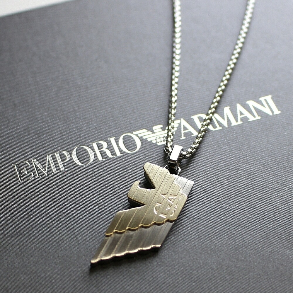エンポリオアルマーニ ネックレス メンズ レディース ユニセックス ステンレス シンプル ペンダント シルバー ゴールド ブランド アクセサリー ギフト プレゼント 誕生日 記念日 EGS307304
