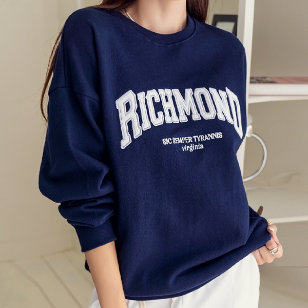 (NAK21) (55~99) コージーエンブロイダリーポイントスウェットシャツ DM43-T-41