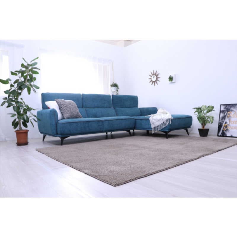 イケヒコ　タフト風ミックスパイルラグ プリーム (約185×185cm/ブラウン)