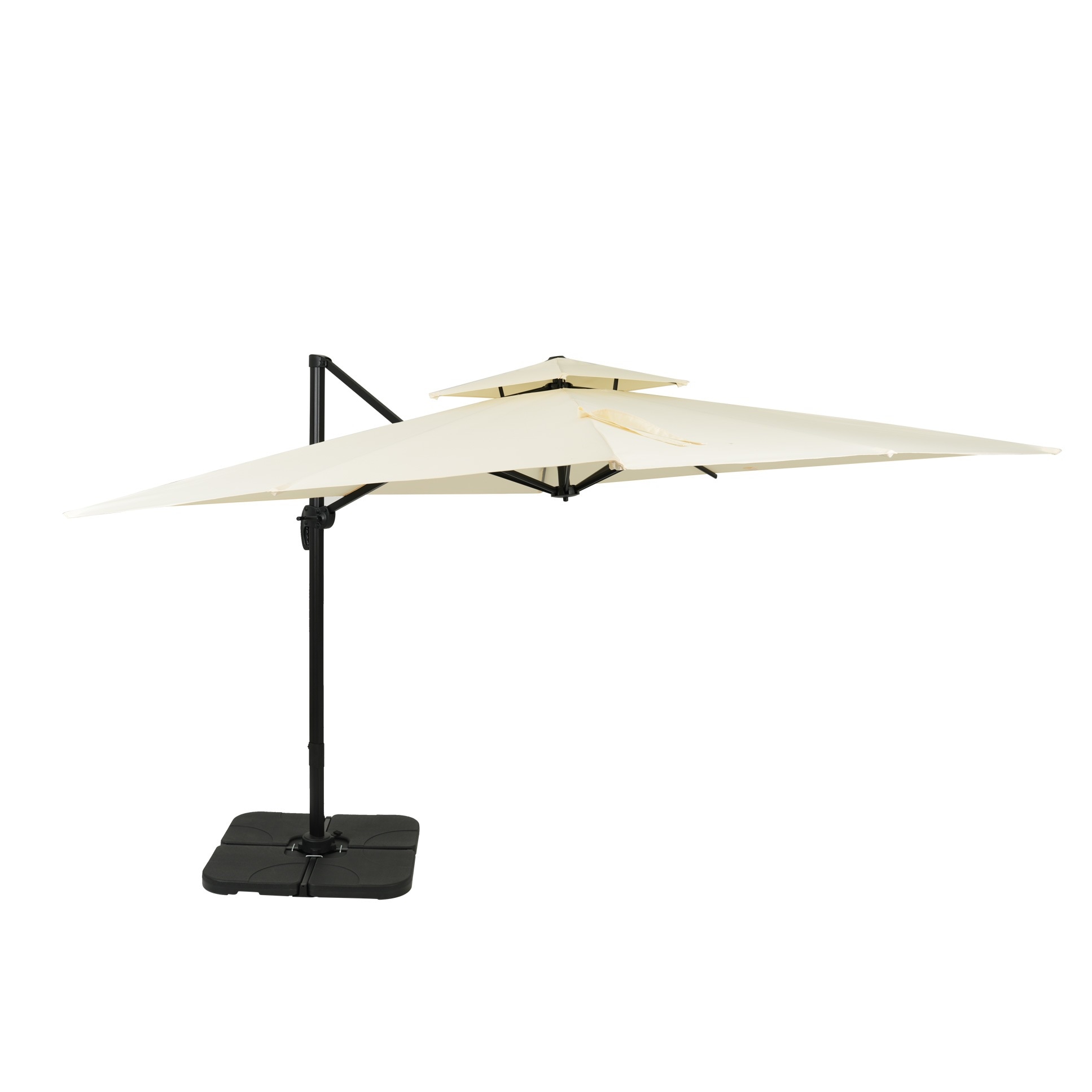 【送.料.無.料！】【国内発送】直径300cm30+UPF紫外線対策角度調整アルミ製2層パラソル専用ベース付きガーデンパラソル長方形風に強い大型ガーデニングビーチパラソル庭キャンプ日傘家庭での使用50