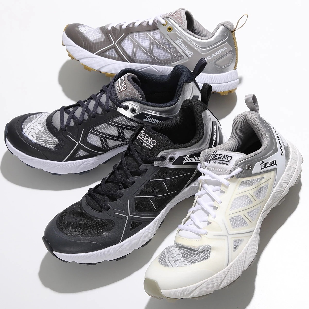 HERNO Laminar by SCARPA ヘルノ ラミナー スカルパ スニーカー SH002UL SHOE1 メンズ ローカット レースアップ vibramソール ロゴ 軽量 靴 カラー4色