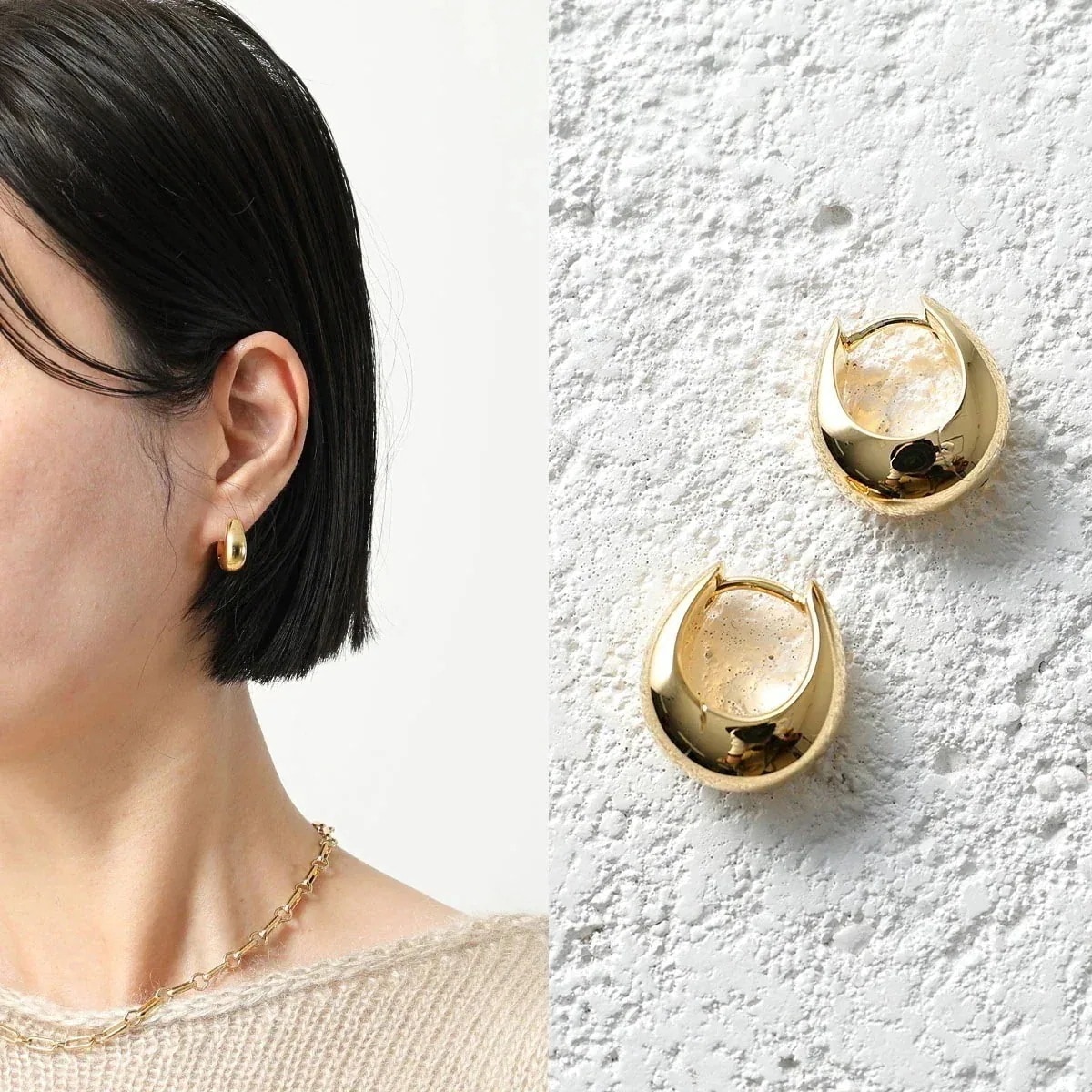 TOMWOOD トムウッド ピアス Ice Hoop Small Gold アイス フープ 100516 E39HSNA01S925 9K レディース シルバー