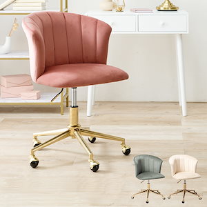 椅子 おしゃれ 北欧 座りやすい 回転 オフィスチェア デスクチェア 高級 疲れない 自宅 ピンク ヨーロピアン