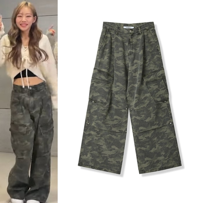 【KISS OF LIFE Julie着用】 Side Big Cargo Pants CAMO