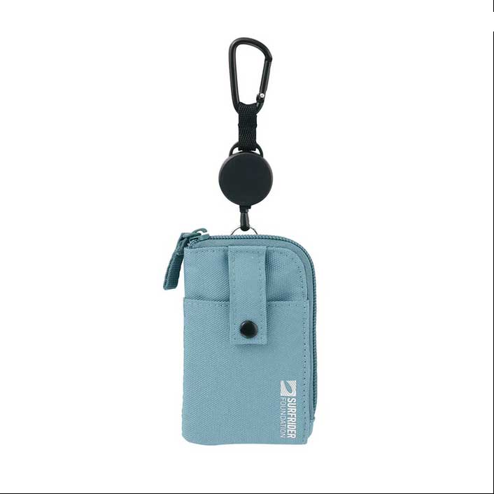 （まとめ買い）SFJコラボ パス&キーケース ICカード ミニポーチ サーフブルー A-3203-14 [x3]
