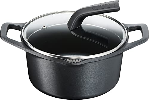 両手鍋 20cm 鋳物なのに軽くて使いやすい IH/ガス火対応 「キャストライン アロマ プロ シチューポット」 ブラック E25144